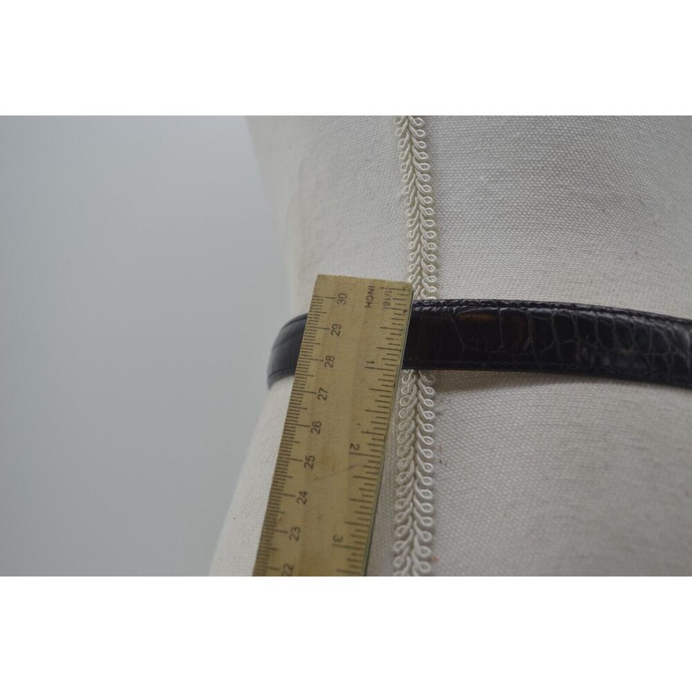 Brighton Croc Women Size 30 Belt Medium Embossed #40253 Black Leather Silver - Picture 10 of 10